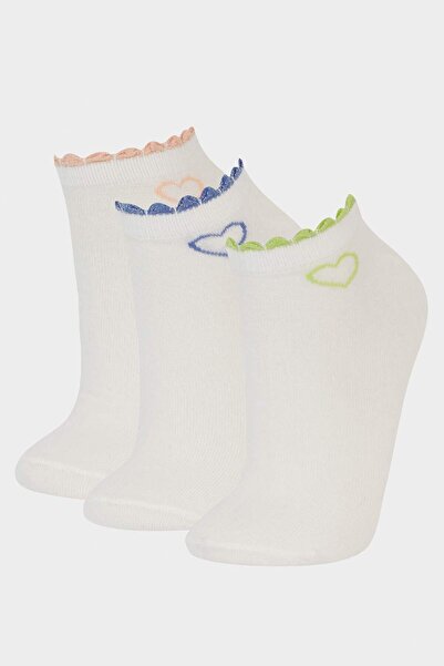DeFacto Women's 3-Pack Cotton Booties Socks F5623Axns