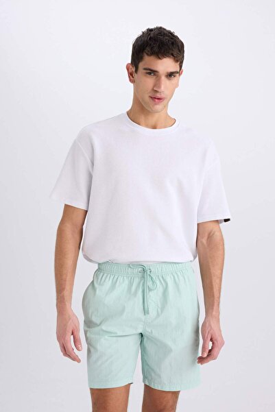 DeFacto Regular Fit File Astarlı Diz Üstü Deniz Şortu E0978AX25HS