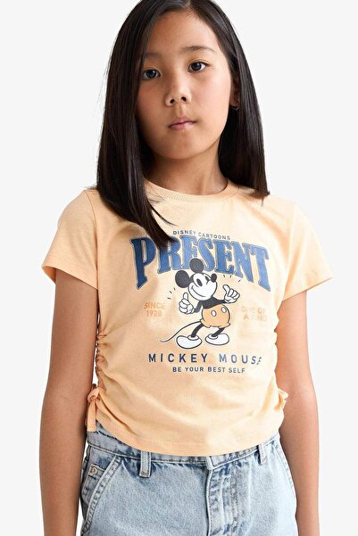 DeFacto Girls Disney Mickey & Minnie Fitted Crew Neck Short Sleeve T-Shirt F1097A825Au