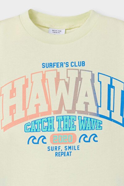 DeFacto Baby Boy Crew Neck Printed Short Sleeve T-Shirt E1076A525Sm