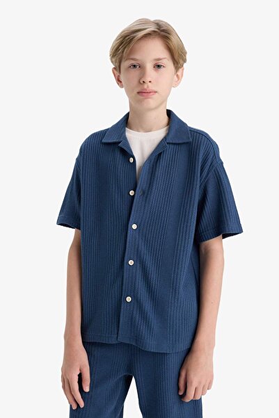 DeFacto Erkek Çocuk Oversize Geniş Kalıp Polo Yaka Kısa Kollu Gömlek E3313A825HS