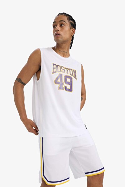 DeFacto DeFactoFit Hızlı Kuruyan Standart Fit Bisiklet Yaka Baskılı Sporcu Atlet E4394AX25HS