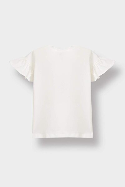 DeFacto Baby Girl Crew Neck Butterfly Print Short Sleeve T-Shirt E0697A525Sm