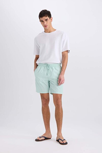 DeFacto Regular Fit File Astarlı Diz Üstü Deniz Şortu E0978AX25HS