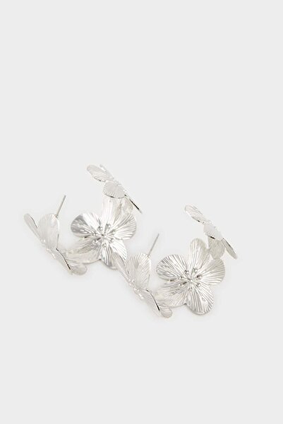 DeFacto Kadın Çiçekli Silver Küpe F0896AXNS