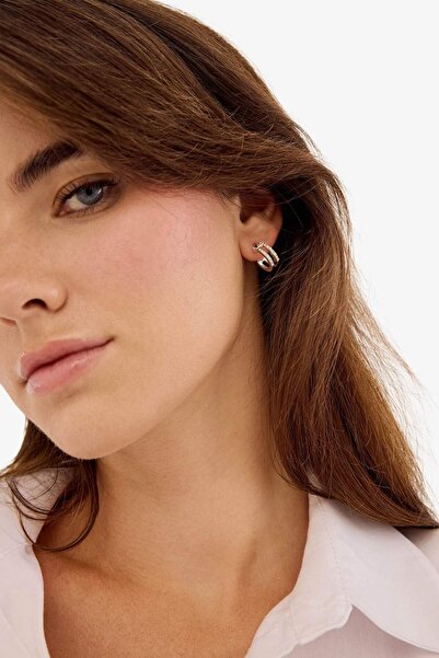 DeFacto Women's 6-Piece Silver Hoop Earrings F5980Axns