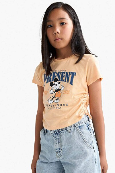 DeFacto Girls Disney Mickey & Minnie Fitted Crew Neck Short Sleeve T-Shirt F1097A825Au