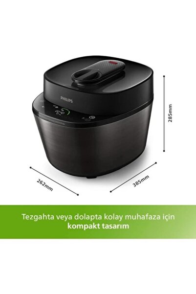 Philips Premium Akıllı Düdüklü Tencere, 5l Kapasite 35 Farklı Program, Ön Aya...