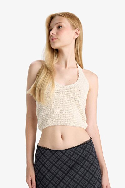 DeFacto Slim Fit Dar Kesim Halterträger Stricktop F8367AX25HS