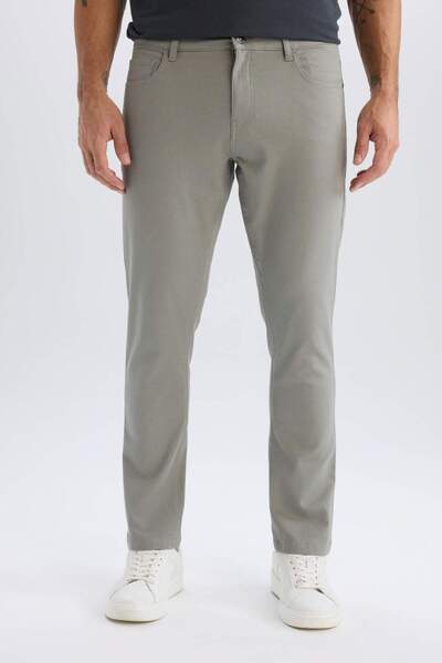 DeFacto Slim Fit Slim Fit Narrow Leg Chino Canvas Trousers C2401Ax24Sp