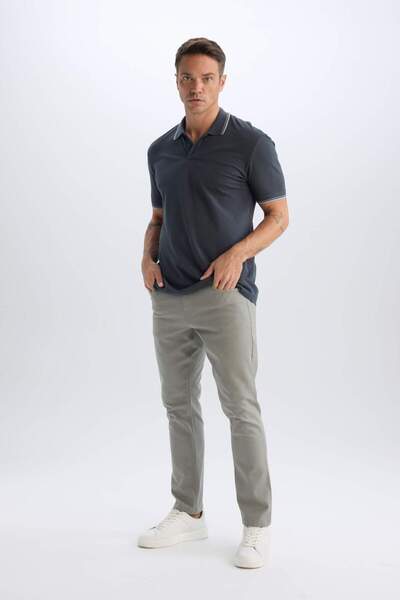 DeFacto Slim Fit Slim Fit Narrow Leg Chino Canvas Trousers C2401Ax24Sp