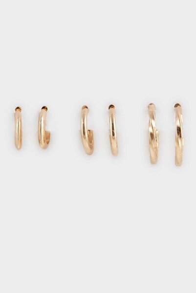DeFacto Kadın 3'lü Gold Küpe F5944AXNS