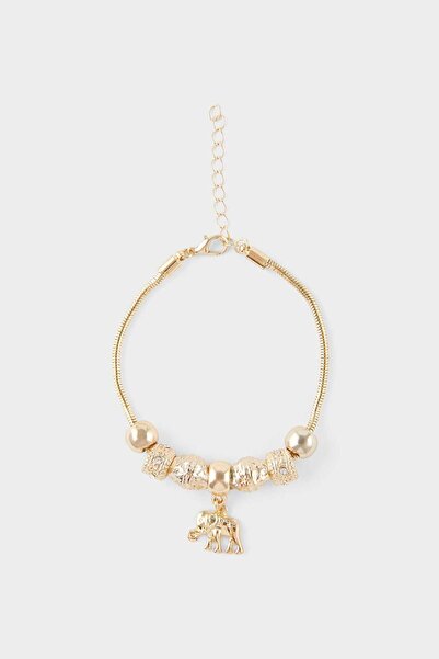 DeFacto Kadın Fil Charmlı Gold Bileklik F5988AXNS