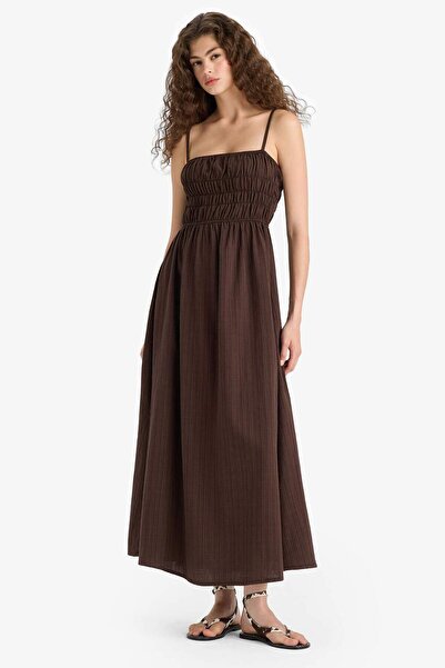 DeFacto Keten Görünümlü Askılı Maxi Elbise C9236AX25HS
