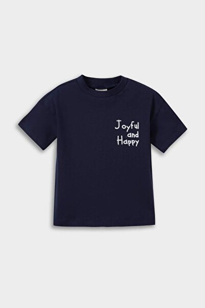 DeFacto Μπλουζάκι με κοντό μανίκι με μοτίβο με σλόγκαν για αγόρια F3917A525AU