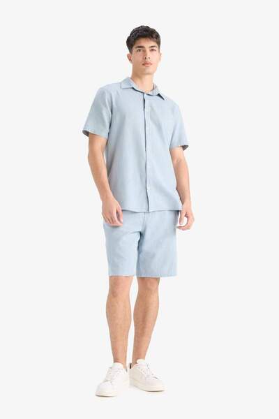 DeFacto %100 Pamuk Regular Fit Polo Yaka Yazlık Kısa Kollu Gömlek D8613AX25SM