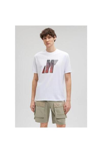 Mavi Erkek Beyaz M0612185-620 Pro Baskılı T-Shirt