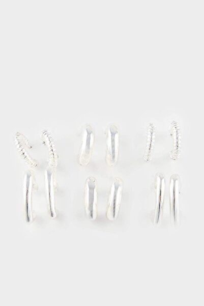 DeFacto Kadın 6'lı Silver Küpe F5965AXNS