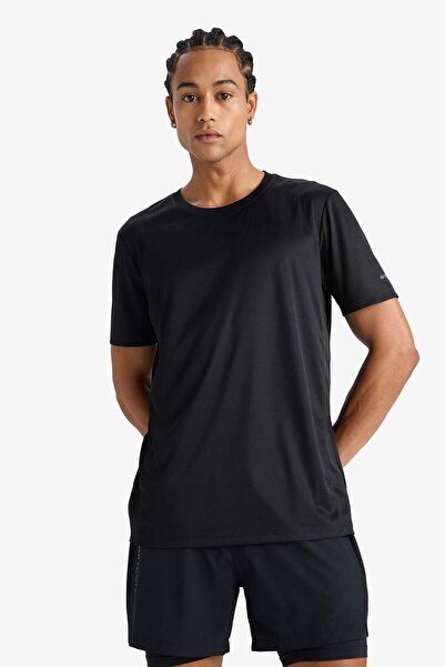 DeFacto DeFactoFit Slim Fit Slim Fit Crew Neck Γρήγορο Στέγνωμα Αναπνεύσιμο Εύκαμπτο Ύφασμα Αθλητικό με στάμπα