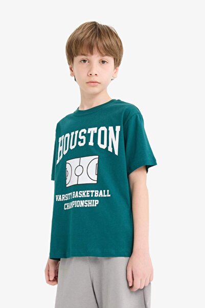 DeFacto Boys' 2-Piece Set Printed Short Sleeve T-Shirt Elastic Waist Shorts F1227A825Hs