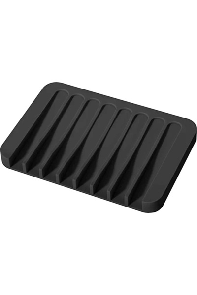 Trendburada Anthracite Color Silicone Organizer with Water Drain - Kitchen, Bathroom, Solid Soap Dish and Dish Sponge Holder