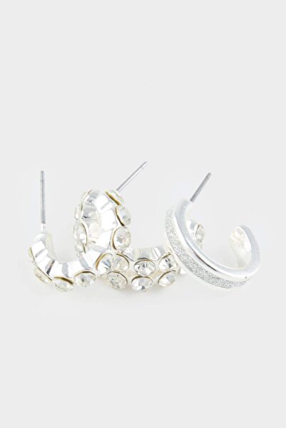 DeFacto Women's 6-Piece Silver Hoop Earrings F5980Axns