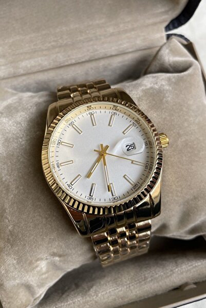 Leerybee Gold Renk Unisex Premium Kol Saati Özel Kutulu Doğum Günü Hediyelik ...