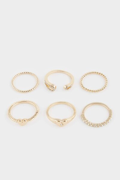 DeFacto خاتم ذهبي نسائي مكون من 6 قطع F5948AXNS