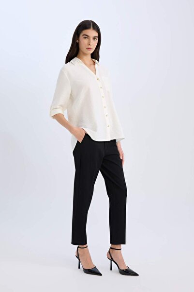 DeFacto Regular Fit Gömlek Yaka Uzun Kollu Gömlek Y8373AZ23AU