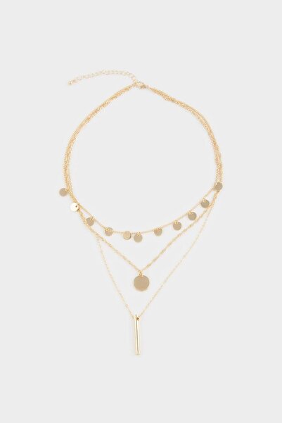 DeFacto Women's 3-Piece Gold Necklace F5956Axns