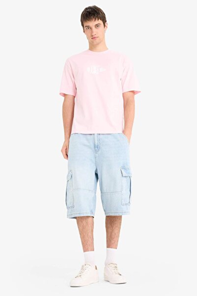 DeFacto %100 Pamuk Kargo Fit Jean Bermuda Şort F4219AX25SM