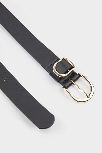 DeFacto Γυναικεία ζώνη τζιν με οβάλ πόρπη από συνθετικό δέρμα F3271AXNS