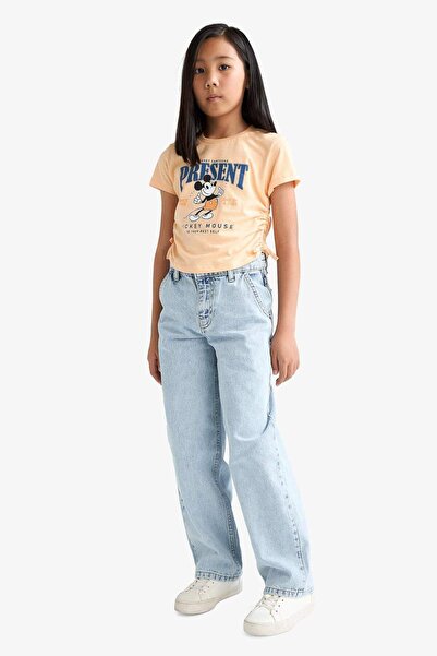 DeFacto Girls Disney Mickey & Minnie Fitted Crew Neck Short Sleeve T-Shirt F1097A825Au