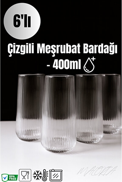Maloria Nova Çizgili Bardak Takımı | 6'lı