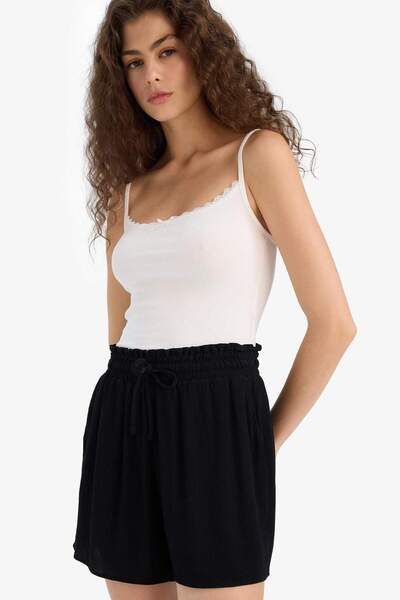 DeFacto Normal Bel Kısa Paça Krinkıl Viskon Şort F3101AX25HS