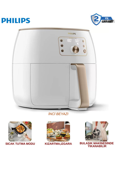 Philips XXL 7,3 lt Geniş Hacim Smart Sensing Ultra Premium Airfryer İnci Beyazı