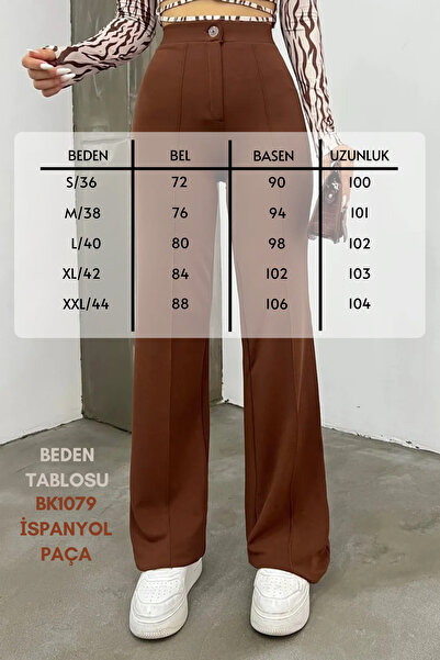 Balenbi Women's High Waist Flared Palazzo Trousers 1079