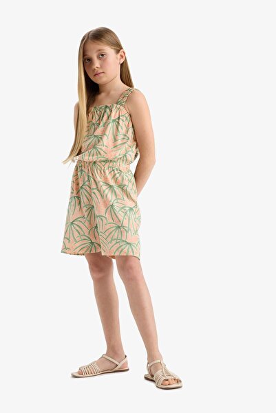 DeFacto Kız Çocuk Desenli Askılı Tulum B4814A825HS