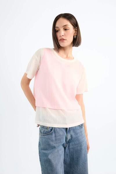 DeFacto 2 τμχ Oversize Loose Cut κοντομάνικο μπλουζάκι F8834AX25SM