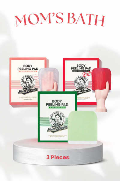 Mom's bath الليفة الكورية لتقشير الجسم مجموعة مكونة من 3 قطع من مومز باث الأصلية