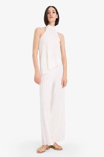 DeFacto Asymmetric Half Turtleneck Wrap Blouse F6168Ax25Sm