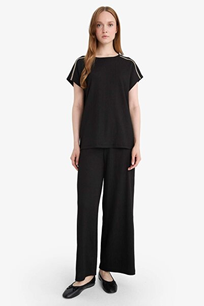 DeFacto Beli Lastikli Düz Paça Bürümcük Pantolon F6166AX25SM