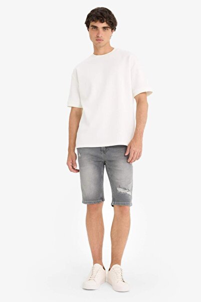 DeFacto Slim Fit Slim Fit Jean Bermuda Shorts F4692Ax25Sm