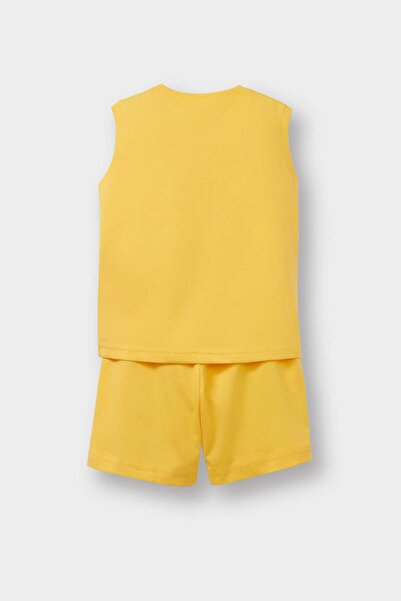 DeFacto 2-teiliges Set für Babys (Jungen), bedrucktes Unterhemd mit elastischem Bund und Shorts E2452A525SM