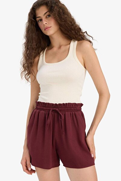 DeFacto Normal Bel Kısa Paça Krinkıl Viskon Şort F3101AX25HS