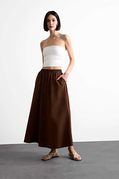 DeFacto Maxi Skirt with Elastic Waist and Pockets F7897Ax25Sm
