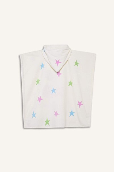 DeFacto Kız Çocuk Desenli Pamuklu Panço Havlu E3916A825SM