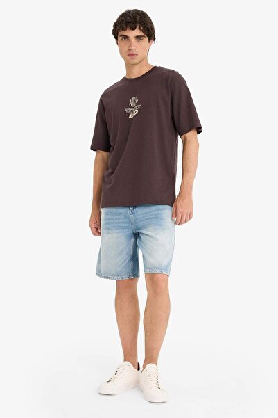 DeFacto %100 Pamuk Straight Fit Jean Bermuda Şort F5532AX25SM