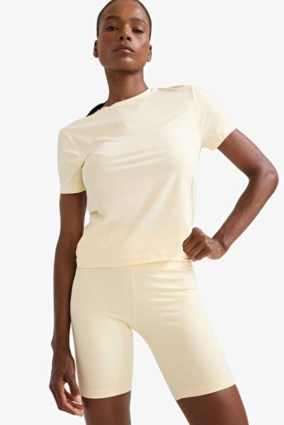 DeFacto Defactofit Standard Fit Crew Neck Sportsman Basic Plain Short Sleeve White T-Shirt D2296Ax25Sp