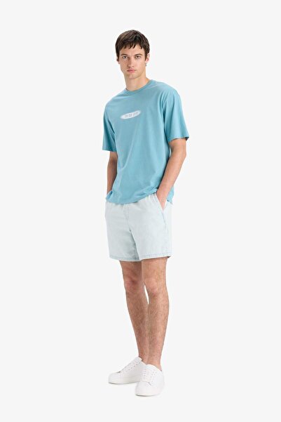 DeFacto %100 Pamuk Beli Lastikli Loose Fit Rahat Jean Bermuda E1390AX25SM